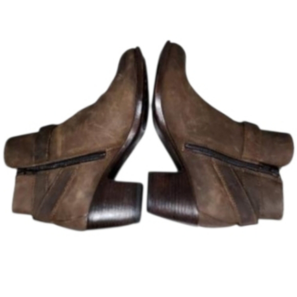b.o.c Born Distress Leather Cognac Ankle Boot Brown Gray Western Women 8 Faywood - Picture 4 of 9